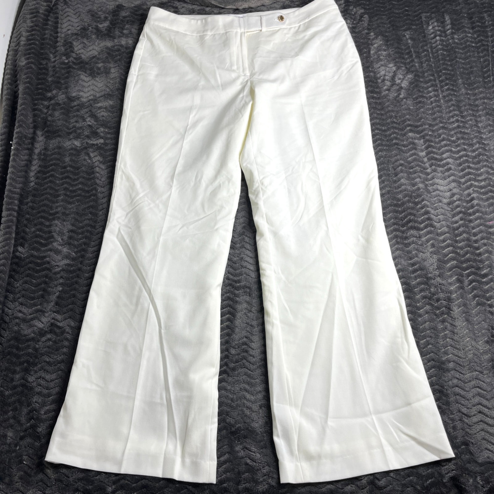 Womens White CALVIN KLEIN Modern Fit Stretch Pants size 14
